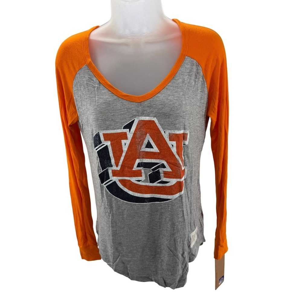 Retro Brand Auburn University Long Sleeve Womens Raglan Tee Shirt Med NEW
